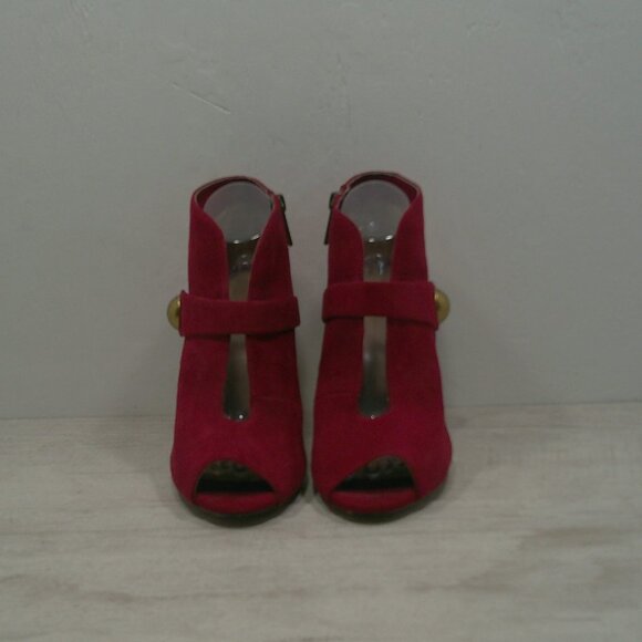 Michael - Michael Kors Sexy Red Stiletto Peep Toe Heels Size 10 M | 40 M - Picture 4 of 15